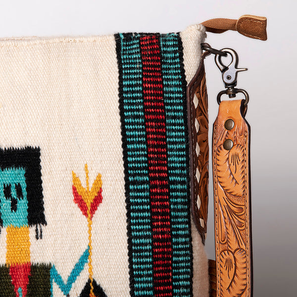 ADBG905 American Darling Handcrafted Hand Tooled Leather Saddle Blanket Cross body Bag