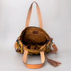 ADBG575 American Darling Hand Woven Saddle Blanket Western Leather Tote Bag with Tassels & Leather Strap