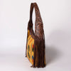 ADBG803 American Darling Hand Tooled Leather Hobo Bag with Hand Woven Saddle Blanket and Fringes