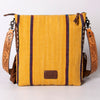ADBG905 American Darling Handcrafted Hand Tooled Leather Saddle Blanket Cross body Bag