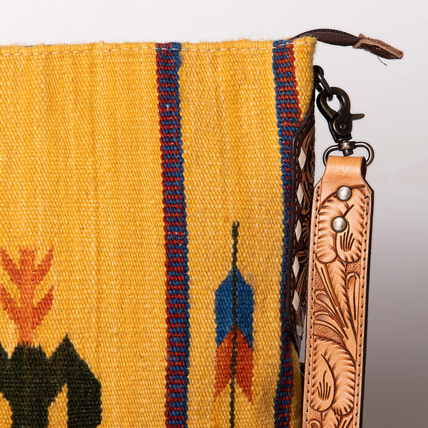 ADBG905 American Darling Handcrafted Hand Tooled Leather Saddle Blanket Cross body Bag