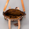 ADBG575 American Darling Hand Woven Saddle Blanket Western Leather Tote Bag with Tassels & Leather Strap