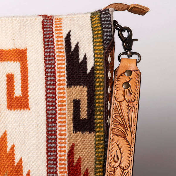 ADBG905 American Darling Handcrafted Hand Tooled Leather Saddle Blanket Cross body Bag