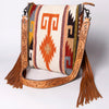 ADBG905 American Darling Handcrafted Hand Tooled Leather Saddle Blanket Cross body Bag