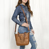 ADBG959 Crocodile Embossed Genuine Leather Western Tote Compact Handbag by American Darling