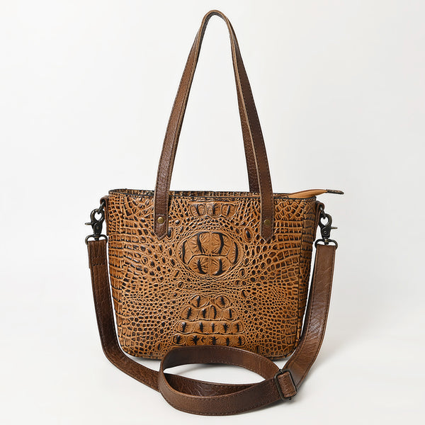 ADBG959 Crocodile Embossed Genuine Leather Western Tote Compact Handbag by American Darling