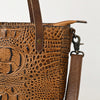 ADBG959 Crocodile Embossed Genuine Leather Western Tote Compact Handbag by American Darling