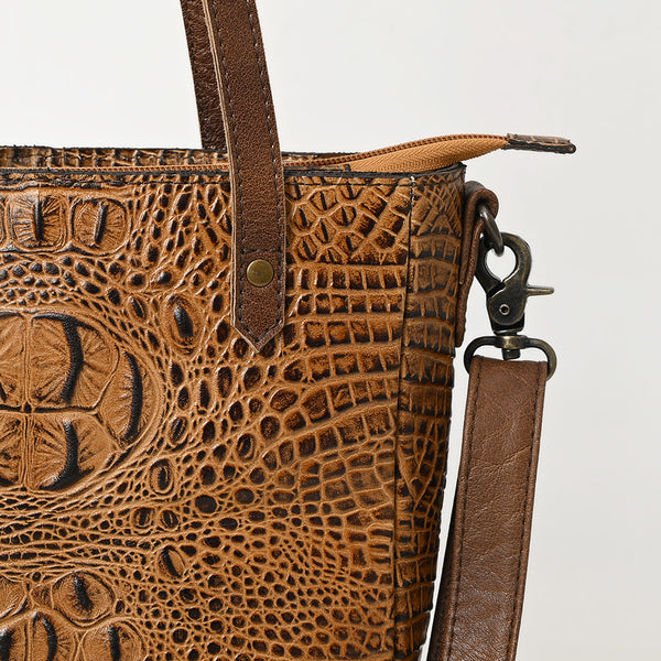 ADBG959 Crocodile Embossed Genuine Leather Western Tote Compact Handbag by American Darling