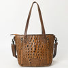 ADBG959 Crocodile Embossed Genuine Leather Western Tote Compact Handbag by American Darling