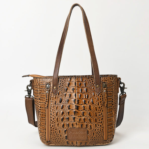 ADBG959 Crocodile Embossed Genuine Leather Western Tote Compact Handbag by American Darling
