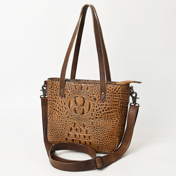 ADBG959 Crocodile Embossed Genuine Leather Western Tote Compact Handbag by American Darling