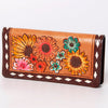 ADBG488 Hand Tooled Leather Floral Crossbody Wallet Wristlet Clutch Bag