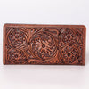 ADBG488 Hand Tooled Leather Floral Crossbody Wallet Wristlet Clutch Bag