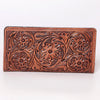 ADBG488 Hand Tooled Leather Floral Crossbody Wallet Wristlet Clutch Bag