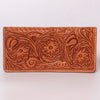 ADBG488 Hand Tooled Leather Floral Crossbody Wallet Wristlet Clutch Bag