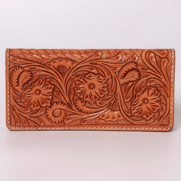 ADBG488 Hand Tooled Leather Floral Crossbody Wallet Wristlet Clutch Bag
