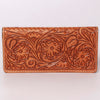 ADBG488 Hand Tooled Leather Floral Crossbody Wallet Wristlet Clutch Bag