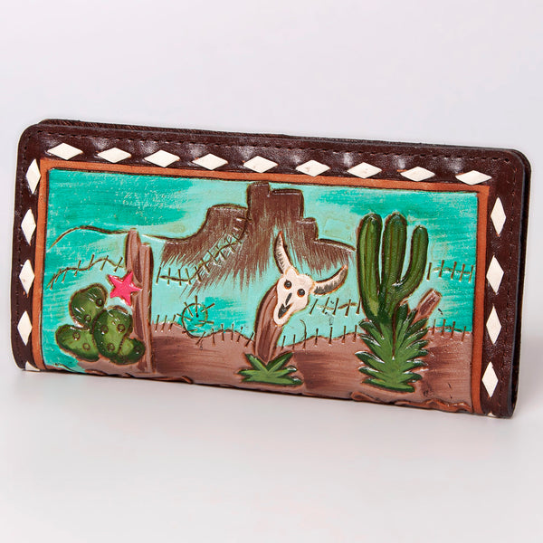 ADBG488AB American Darling Hand Tooled Floral Leather Western Clutch Bag