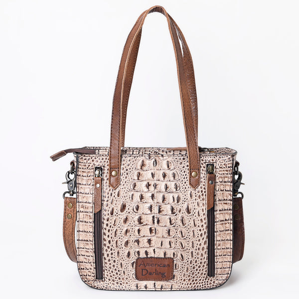 ADBG959 Crocodile Embossed Genuine Leather Western Tote Compact Handbag by American Darling