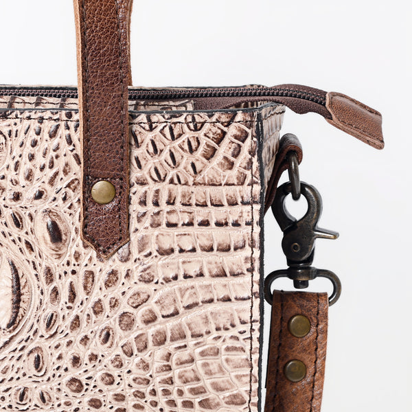 ADBG959 Crocodile Embossed Genuine Leather Western Tote Compact Handbag by American Darling