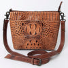 ADBG963 American Darling Crocodile Embossed Western Leather Cross body Bag