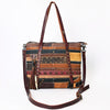 ADBG1052 American Darling Handcrafted Leather Tote Bag Leather Stripes Western Handbag