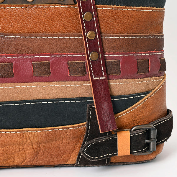 ADBG1052 American Darling Handcrafted Leather Tote Bag Leather Stripes Western Handbag