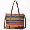 ADBG1052 American Darling Handcrafted Leather Tote Bag Leather Stripes Western Handbag