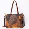 ADBG1053 American Darling Handcrafted Leather Tote Bag Colorful Leather Stripes Western Handbag