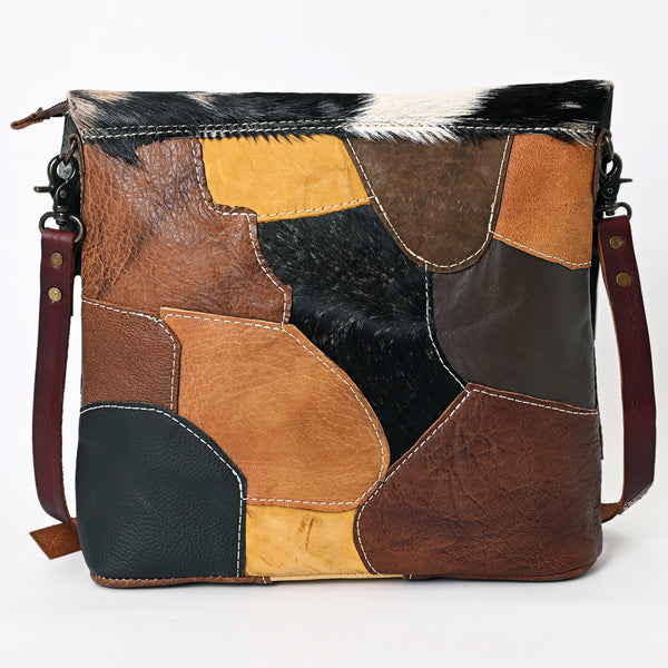 ADBG1056 American Darling Handcrafted Western Leather Crossbody Bag Hair-On Cowhide & Fringe Tassels