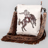 ADBGS192 Cowhide Large Crossbody Bag with Tooled Strap & Fringe - Western Rodeo Purse