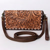 ADBGM169 Hand-Tooled Leather Organiser Purse - Western Floral Scroll