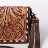 ADBGM169 Hand-Tooled Leather Organiser Purse - Western Floral Scroll