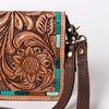ADBGM169 Hand-Tooled Leather Organiser Purse - Western Floral Scroll