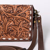ADBGM169 Hand-Tooled Leather Organiser Purse - Western Floral Scroll