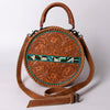 ADBG1025 American Darling Hand-Tooled Floral Leather Canteen Bag Western Genuine Leather