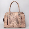 ADBG986 Croc Embossed Leather Western Tote Bag Structured Handbag by American Darling