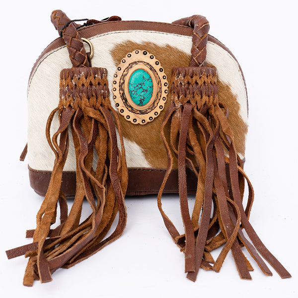 ADBGD130 American Darling Turquoise Stone Hair On Hide & Genuine Leather Bag