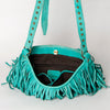 ADBGM308 Layered Fringe Leather Crossbody - Western Festival Bag with Studded Strap