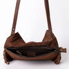 ADBGM307 Tooled Leather & Genuine suede Fringe Crossbody - Western Floral Panel & Adjustable Strap