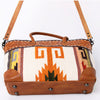 ADBG835 American Darling Western Tote Bag Hand Tooled Floral Carved with Hand Woven Saddle Blanket