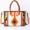 ADBG835 American Darling Western Tote Bag Hand Tooled Floral Carved with Hand Woven Saddle Blanket