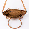 ADBG835 American Darling Western Tote Bag Hand Tooled Floral Carved with Hand Woven Saddle Blanket