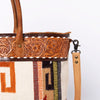 ADBG835 American Darling Western Tote Bag Hand Tooled Floral Carved with Hand Woven Saddle Blanket