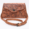 ADBG1057 American Darling Handcrafted Western Leather Crossbody Bag Intricate Tooled Floral Design