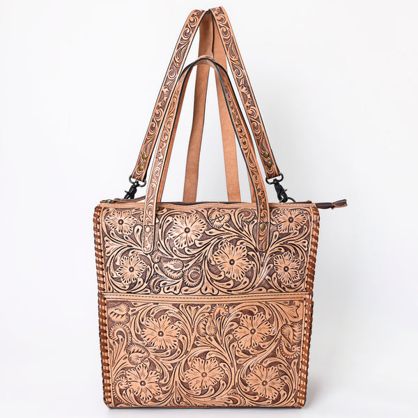 ADBG1061 American Darling Hand-Tooled Leather Backpack Tote Genuine Floral Carved Western Convertible Bag