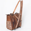 ADBG1061 American Darling Hand-Tooled Leather Backpack Tote Genuine Floral Carved Western Convertible Bag