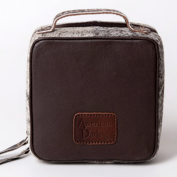 ADBGA311 American Darling Tooled Leather and Cowhide Floral Western Jewelry Case