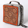 ADBGA311 American Darling Tooled Leather and Cowhide Floral Western Jewelry Case