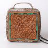 ADBGA311 American Darling Tooled Leather and Cowhide Floral Western Jewelry Case